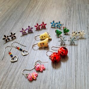 11 pairs of earrings